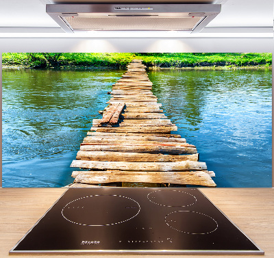 Cooker splashback Wooden bridge