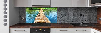 Cooker splashback Wooden bridge