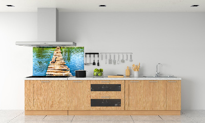 Cooker splashback Wooden bridge