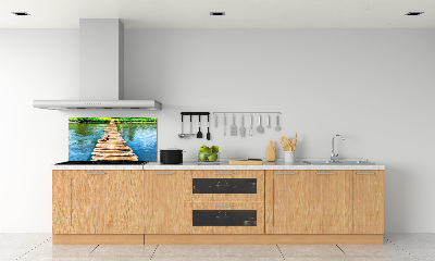 Cooker splashback Wooden bridge