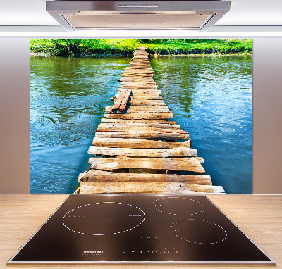 Cooker splashback Wooden bridge