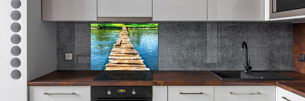 Cooker splashback Wooden bridge