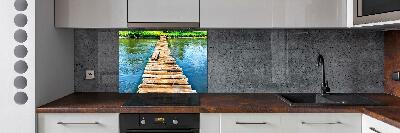 Cooker splashback Wooden bridge