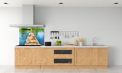 Cooker splashback Wooden bridge