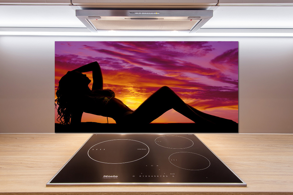 Cooker splashback A woman's silhouette