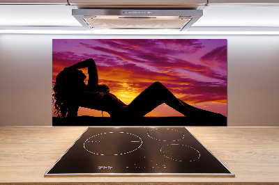 Cooker splashback A woman's silhouette