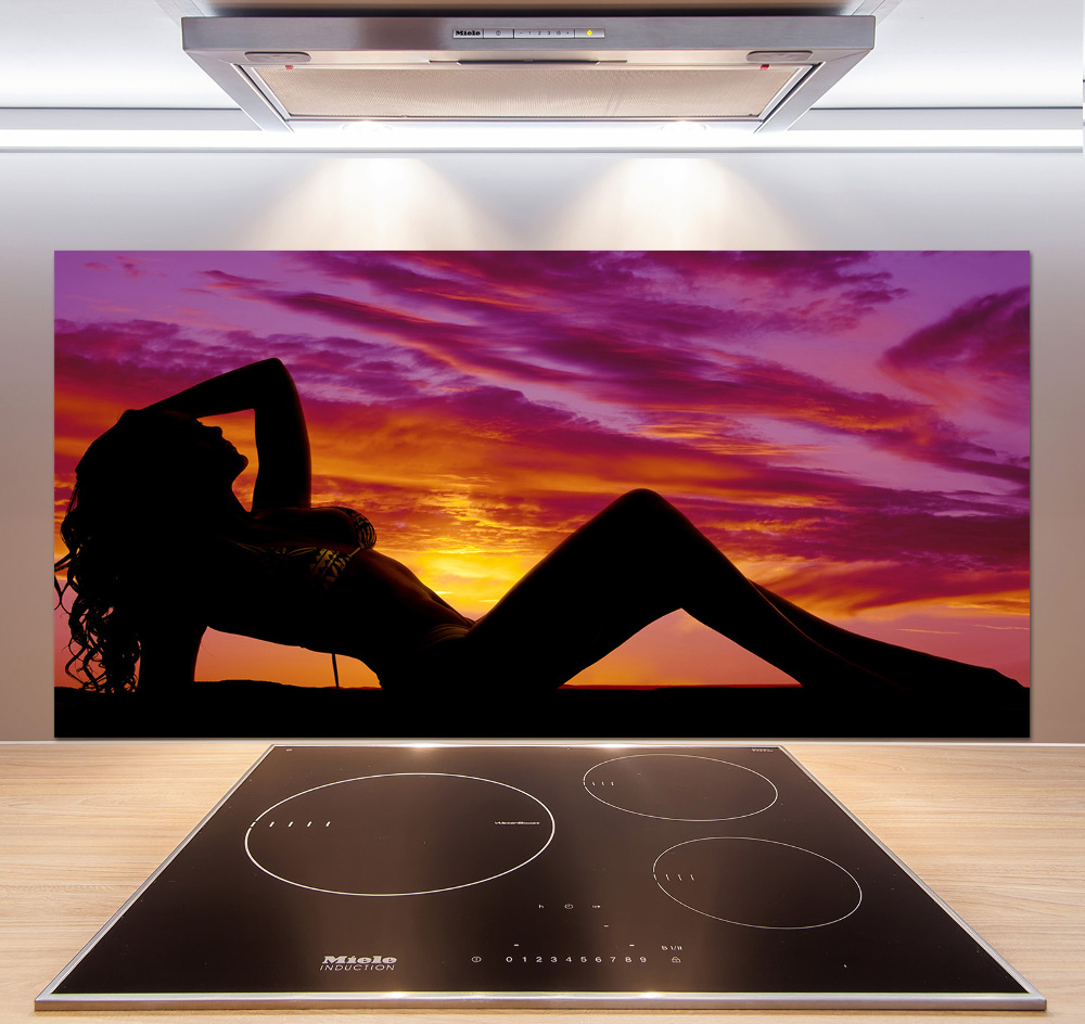 Cooker splashback A woman's silhouette