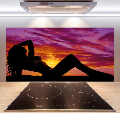 Cooker splashback A woman's silhouette