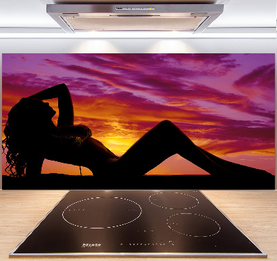 Cooker splashback A woman's silhouette