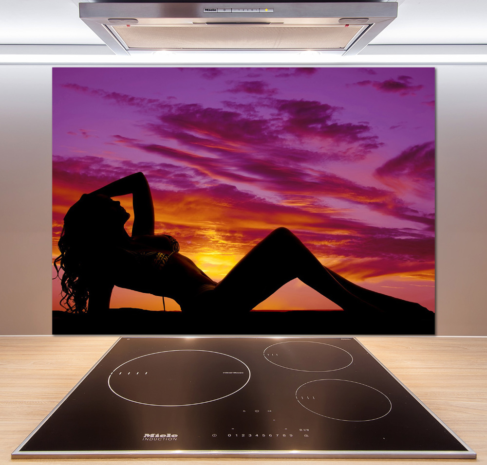 Cooker splashback A woman's silhouette