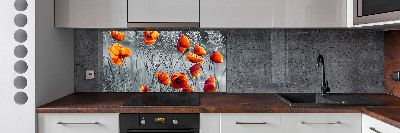 Cooker splashback Field poppies