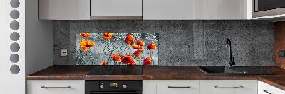 Cooker splashback Field poppies