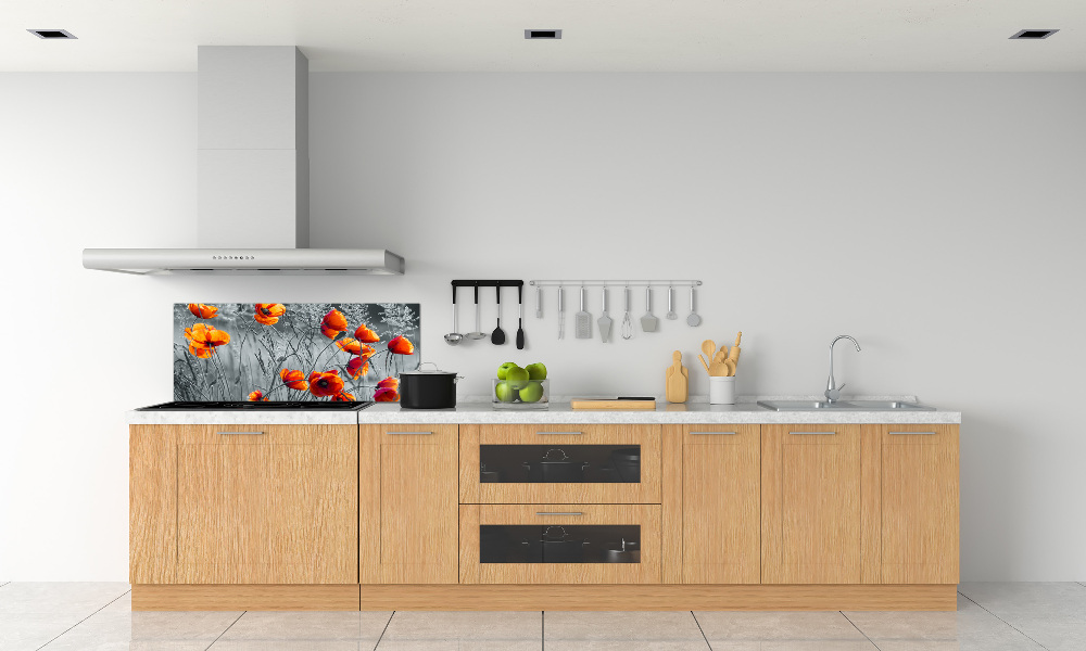 Cooker splashback Field poppies