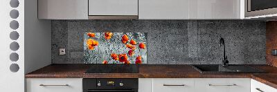 Cooker splashback Field poppies