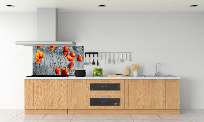 Cooker splashback Field poppies