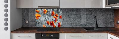 Cooker splashback Field poppies