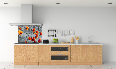 Cooker splashback Field poppies