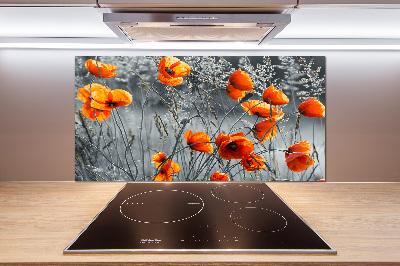 Cooker splashback Field poppies