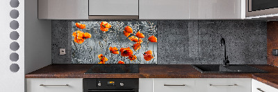 Cooker splashback Field poppies