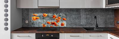 Cooker splashback Field poppies