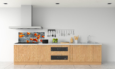 Cooker splashback Field poppies