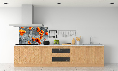 Cooker splashback Field poppies