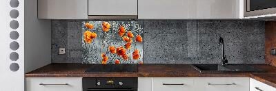 Cooker splashback Field poppies