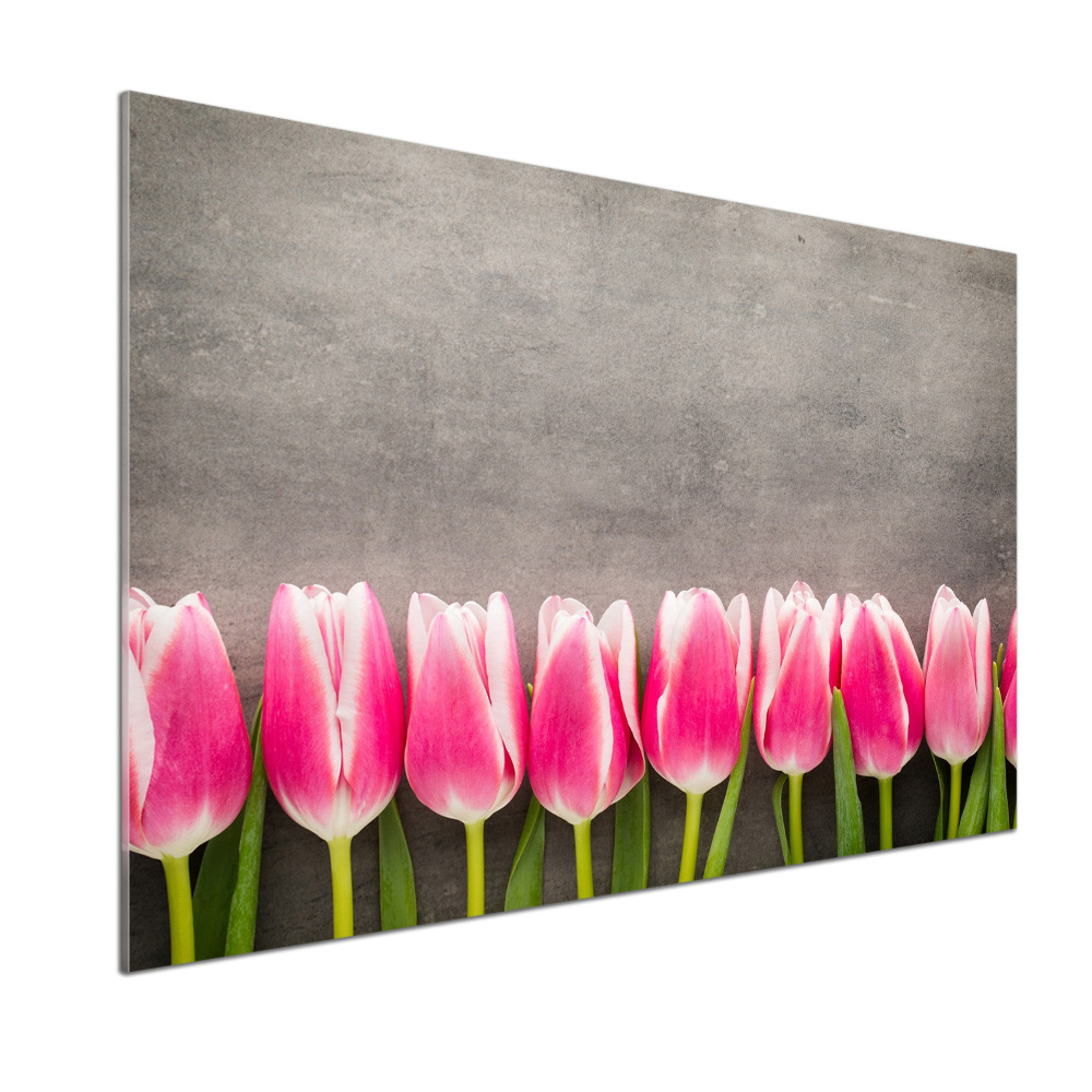 Cooker splashback Pink tulips