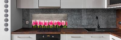 Cooker splashback Pink tulips