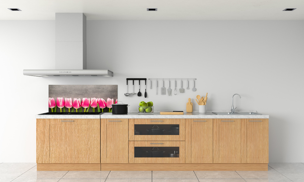 Cooker splashback Pink tulips