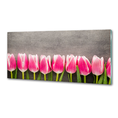 Cooker splashback Pink tulips