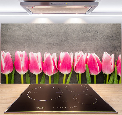 Cooker splashback Pink tulips