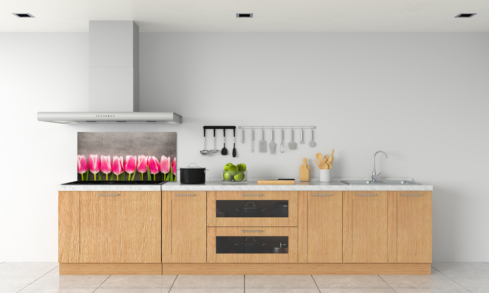 Cooker splashback Pink tulips