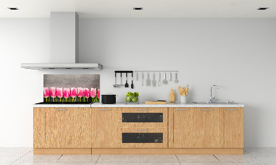 Cooker splashback Pink tulips