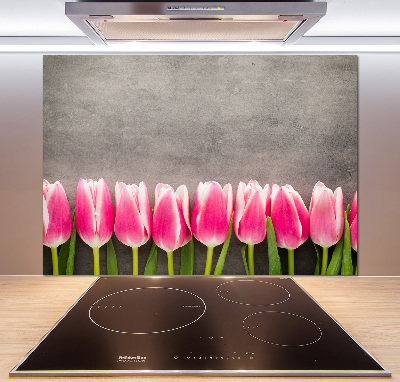 Cooker splashback Pink tulips