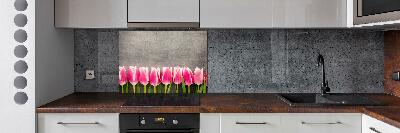 Cooker splashback Pink tulips