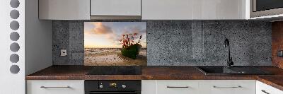 Cooker splashback Fishing boat beach