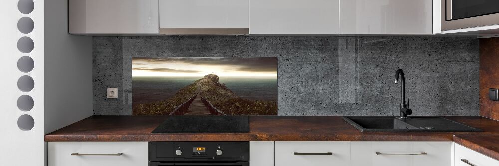 Cooker splashback Path on the rock