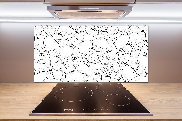 Glass splashback French Bulldogs