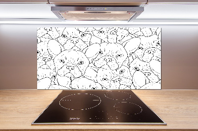 Glass splashback French Bulldogs