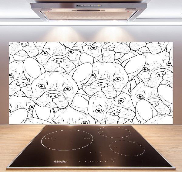 Glass splashback French Bulldogs