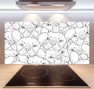 Glass splashback French Bulldogs