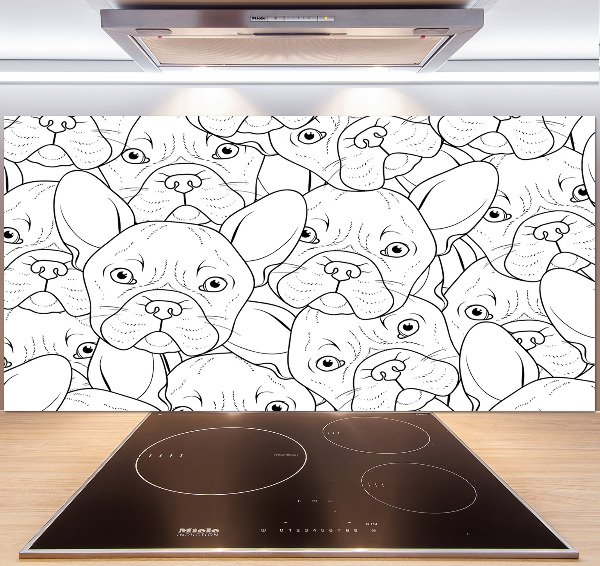 Glass splashback French Bulldogs