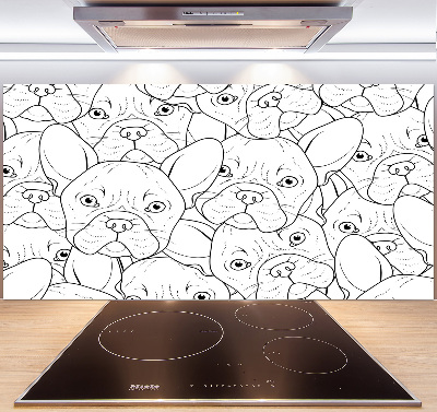 Glass splashback French Bulldogs