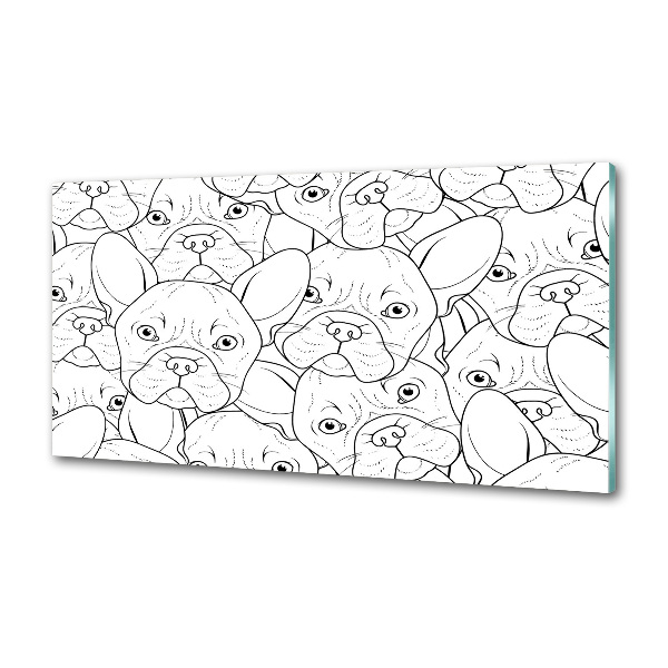 Glass splashback French Bulldogs