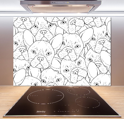 Glass splashback French Bulldogs