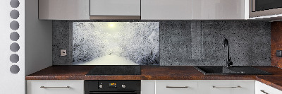 Cooker splashback A beautiful forest in winter