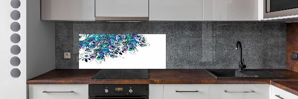 Glass splashback Peacock feathers