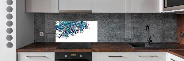 Glass splashback Peacock feathers