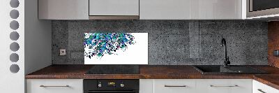 Glass splashback Peacock feathers